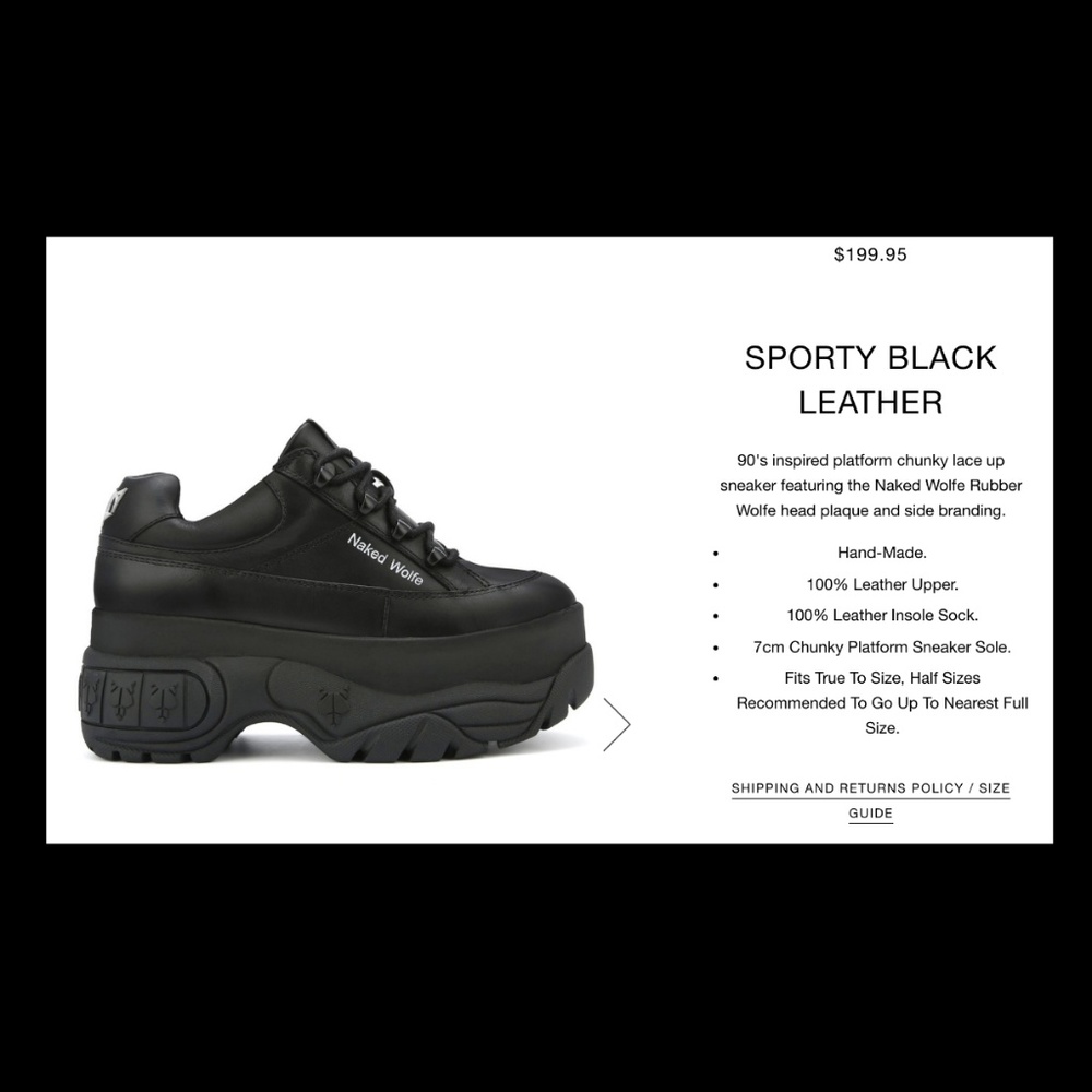 NEW Sporty Black Leather (vegan) - Naked Wolfe